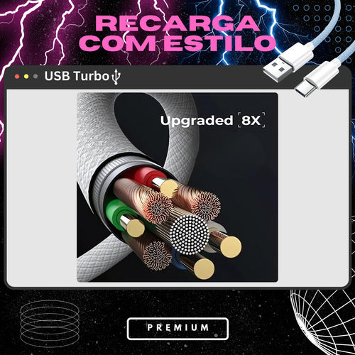 Cabo Usb Turbo Color Para Samsung Motorola LG A20 A32 A52 A7