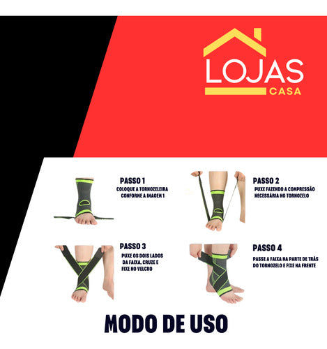 Tornozeleira De Compressão Ortopédica Confortável Ajustável