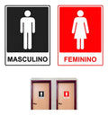 Kit Placa De Indicação Banheiro Masculino Feminino Comércio