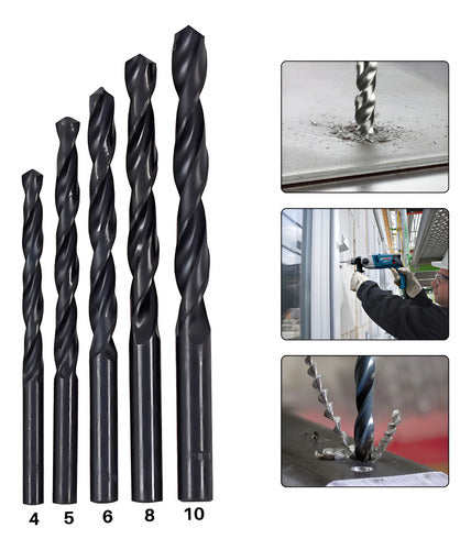 Kit Brocas Ferro Metal Chapa Aço Rápido Alumínio  Din338 Hss