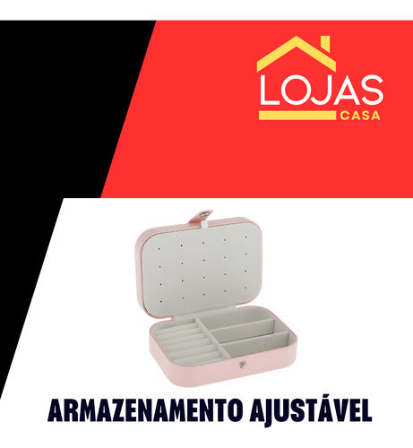 Porta Joias Portátil Viagem Estojo Bolsa Caixa Seguro Leve