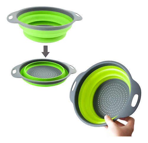 Escorredor De Silicone Retrátil Dobrável Para Arroz Legumes