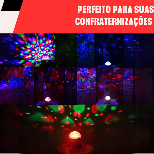Iluminação Led Globo De Festa Mágico  Luz Rgb À Pilha Ou Usb