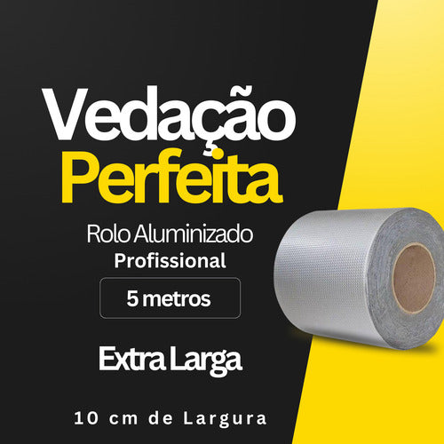 Fita Vedação Multiuso Prova Dágua Butilo Impermeável Larga