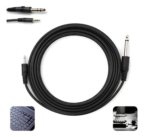 Cabo De Som P10 X P2 Fone Mesa Violão Profissional 3 Metros