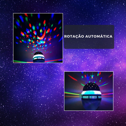 Lâmpada De Festa Led Rgb Giratória Colorida Céu Estrelado