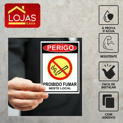 Kit 2 Placa Proibido Fumar Nesse Local Para Empresa