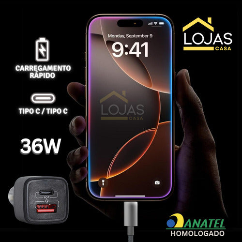 Carregador Automotivo Premium 12v E 24v Usb-c E Usb Carro