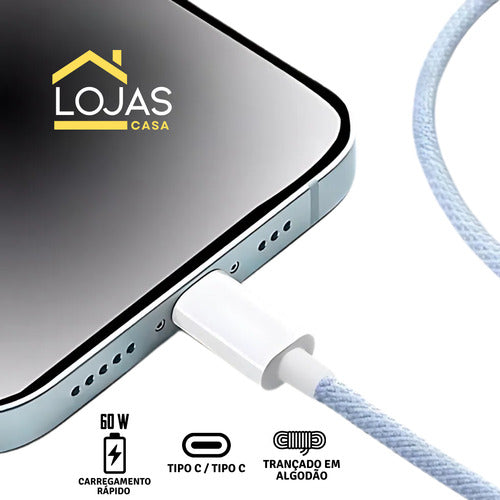 Carregador Automotivo + Cabo Para iPhone 16 E 15 Tipo C 20w