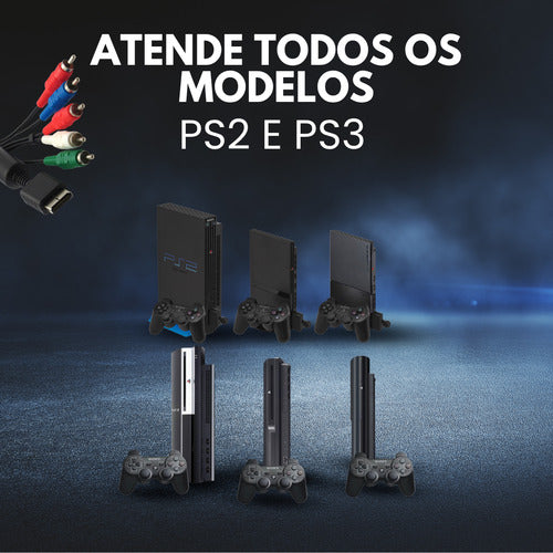 Cabo De Vídeo Para  Playstation Ps2 E Ps3 Alta Definição Av