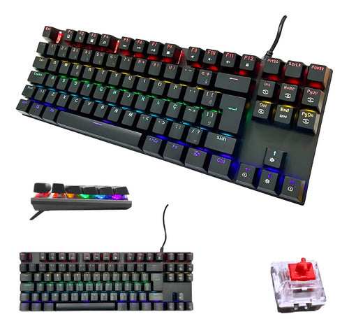 Teclado Gamer Rgb Red Swith Mecânico Para Pc Xbox Ps5 Setup