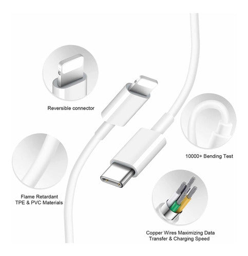 Carregador Fonte Para iPhone X Xr 11 12 13 14 Pro Max + Cabo