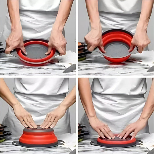 Escorredor De Silicone Retrátil Dobrável Para Arroz Legumes