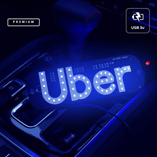 Placa Led Carro Uber Letreiro Motorista De Aplicativo App