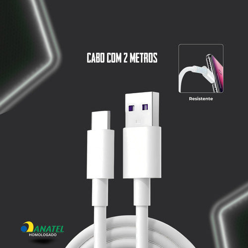 Carregador Duplo 48w Para Samsung 2 Cabos 2m E 2m Super Fast