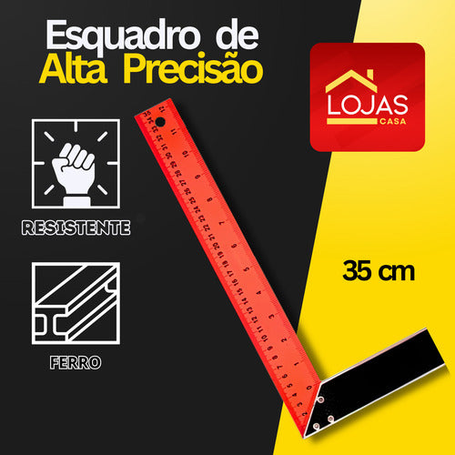 Esquadro Metálico 35cm 12pol Para Marcenaria E Serralheria