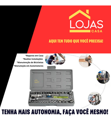 Kit Ferramentas Maleta Catraca Jogo De Chaves Profissional
