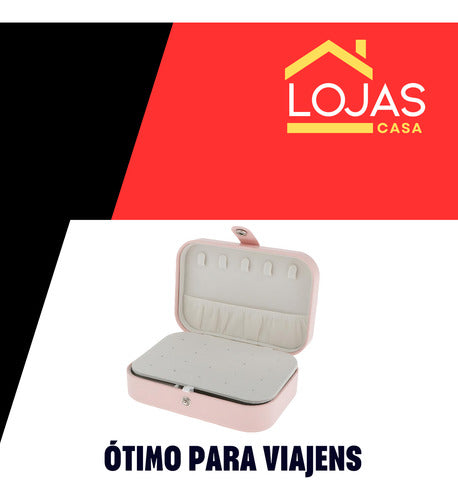 Porta Joias Portátil Viagem Estojo Bolsa Caixa Seguro Leve