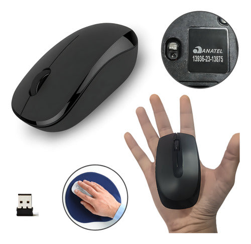 Mouse Sem Fio Sensor Óptico Profissional Confortável Cmos Un