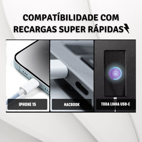 Fonte Carregador Duplo 50w Usb C P/ iPhone Samsung Motorola