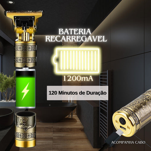 Máquina Cortar Cabelo Fazer Barba Acabamento Refinado Metal