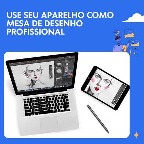 Caneta Touch Screen Ponta Fina Para Desenho Celular Tablet