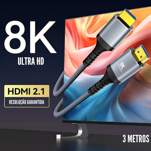 Cabo Hdmi 3m 8k 60hz Ultra Hd 2.1 4k 120hz Monitor Ps5 Xbox