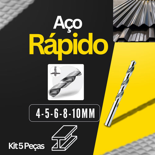 Kit Jogo Brocas Com Estojo Aço Rápido Usinagem Arrebite Resi