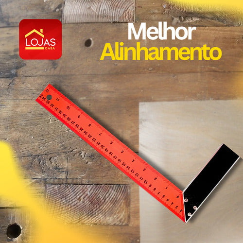 Esquadro Metálico 35cm 12pol Para Marcenaria E Serralheria