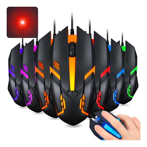 Mouse Gamer Rgb Óptico Antiderrapante Jogo Ágil Ergonônico