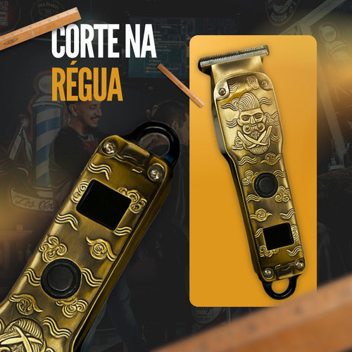 Máquina De Cortar Cabelo Dragão Com Visor Recarregável