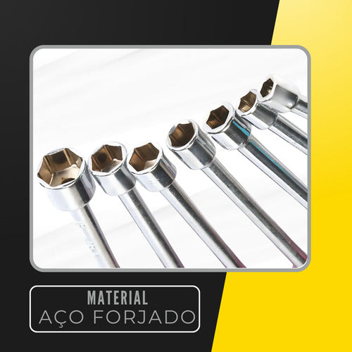 Jogo E Kit De Chave Canhão 7 Pcs Aço 5 A12 Mm Profissional