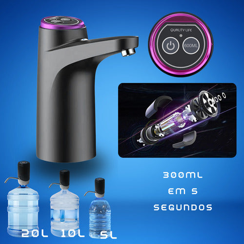 Bomba Elétrica Recarregável Para Galão De Água  Bivolt Usb