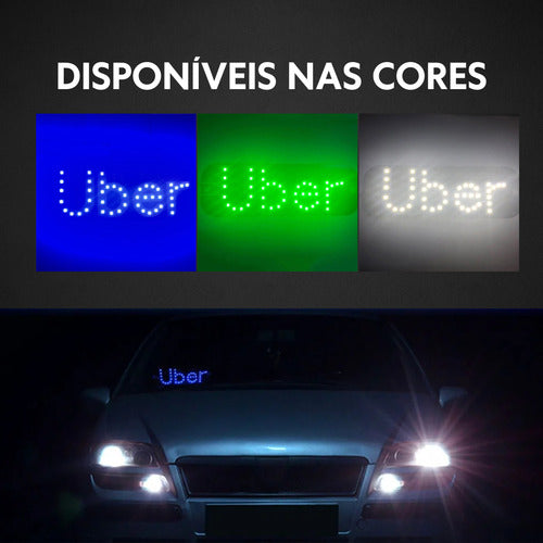 Placa Led Carro Uber Letreiro Motorista De Aplicativo App
