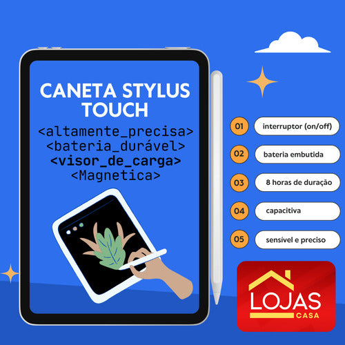 Caneta Touch Screen Ponta Fina Para Desenho Celular Tablet
