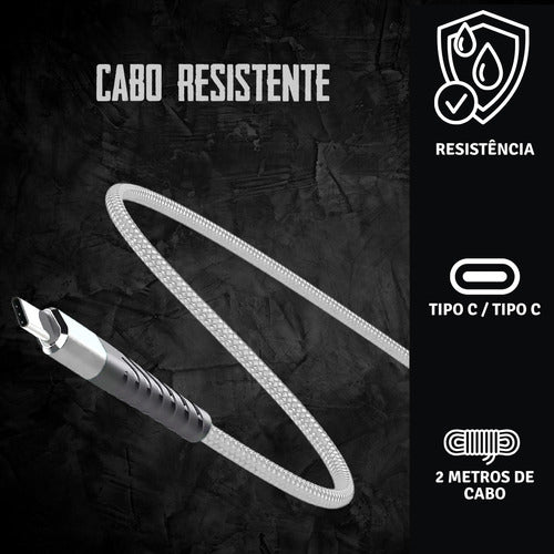 Cabo Tipo C Usb 2m Fast Para Controle Ps5 Xbox One Serie S