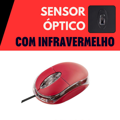 Mouse Usb Com Sensor Óptico Profissional Anatômico Preto