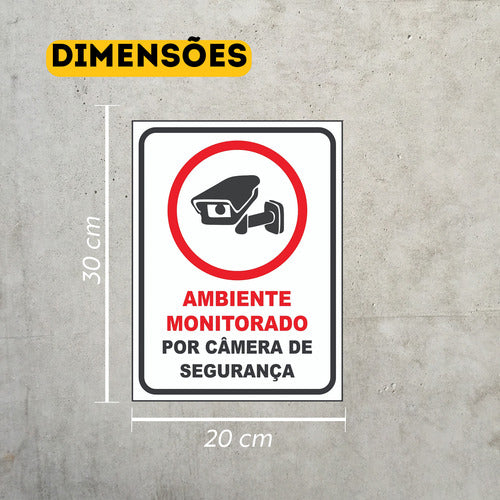 2 Placas Ambiente Monitorado Por Câmeras  / Lojas Casa