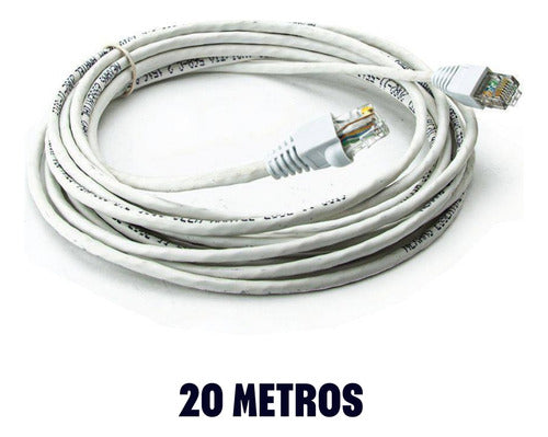 Cabo De Rede 20 Metros Lan Internet Crimpado Rj45 Cat6