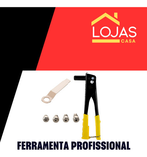 Rebitadeira Manual Profissional Reforçada 4 Bicos + Chave