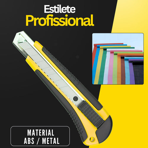 Estilete Reto Portátil 3 Lâminas Profissional Leve Bolso