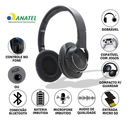 Headphone Bluetooth Fone De Ouvido Colorido Som De Qualidade
