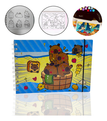 Livro Para Colorir Pintura Desenho Cute Capivara Goods