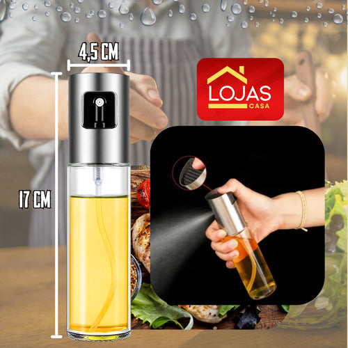 Spray Porta Azeite Vinagre Perfume Vidro Prata 100 Ml