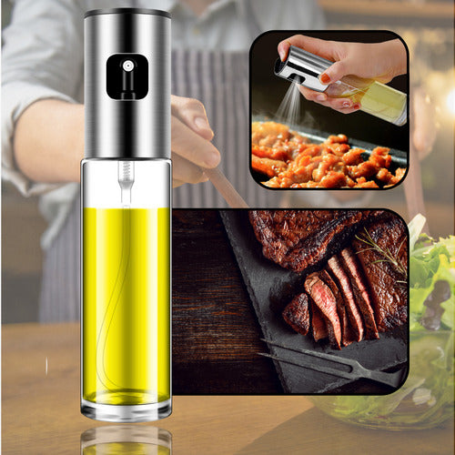 Spray Porta Azeite Vinagre Perfume Vidro Prata 100 Ml