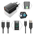 Carregador Duplo 48w Para Samsung 2x Cabos Super Fast Usb C