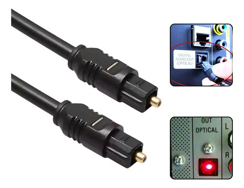Cabo Óptico Para Áudio Digital Fibra Home Theater, Som 5.1
