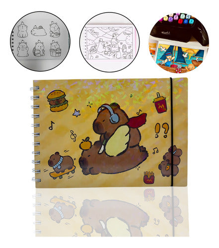 Livro Para Colorir Pintura Desenho Cute Capivara Goods
