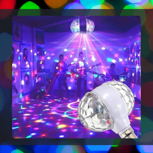 Lâmpada Giratória Colorida Rgb Efeito Globo Bola Festa Led