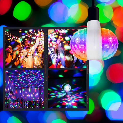Lâmpada Giratória Colorida Rgb Efeito Globo Bola Festa Led